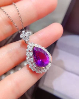 Natural Amethyst Teardrop Pendant