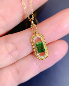 Natural Diopside Octagon Pendant