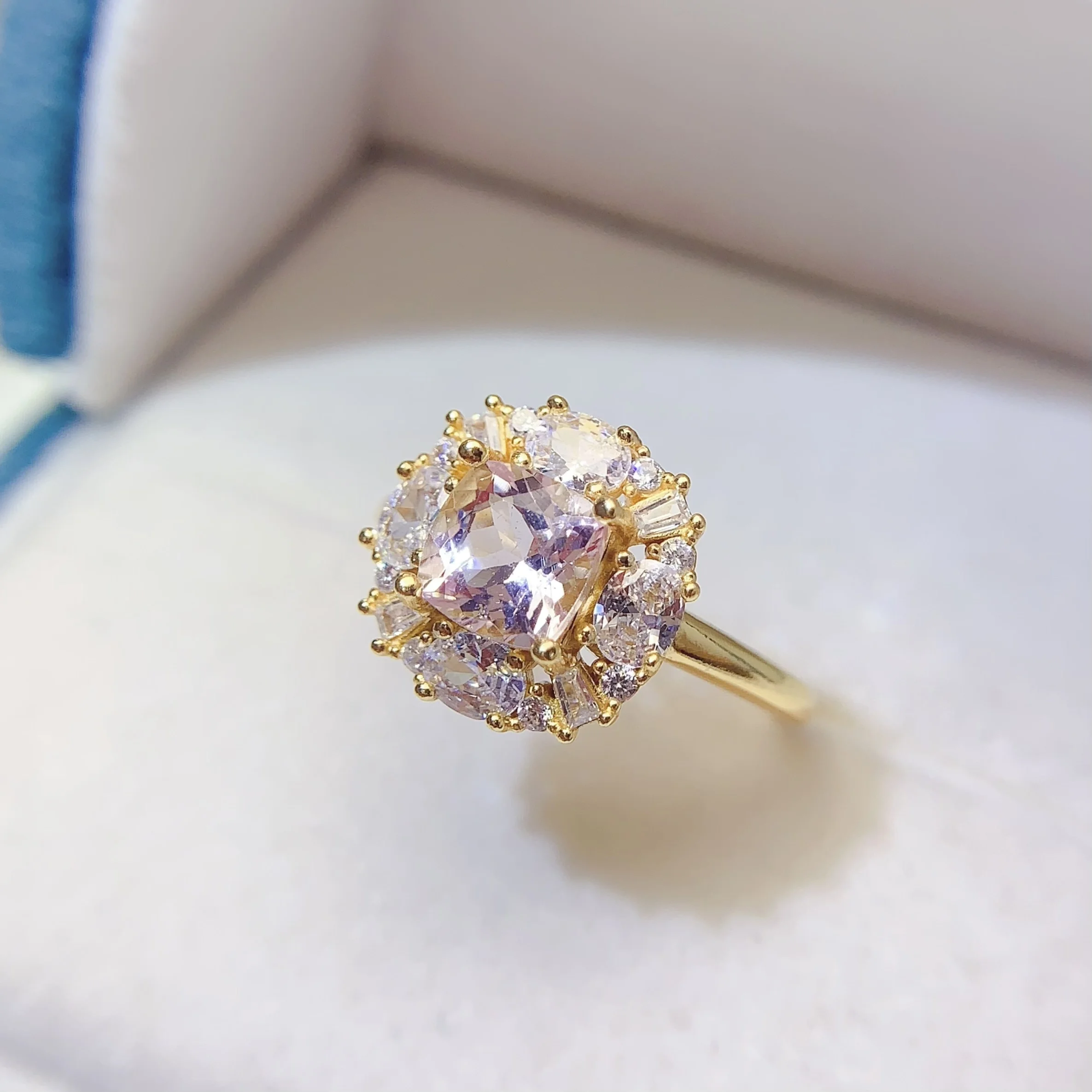 Natural Morganite Dainty Band Ring - view 6