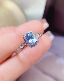 Natural Topaz Classic Halo Ring