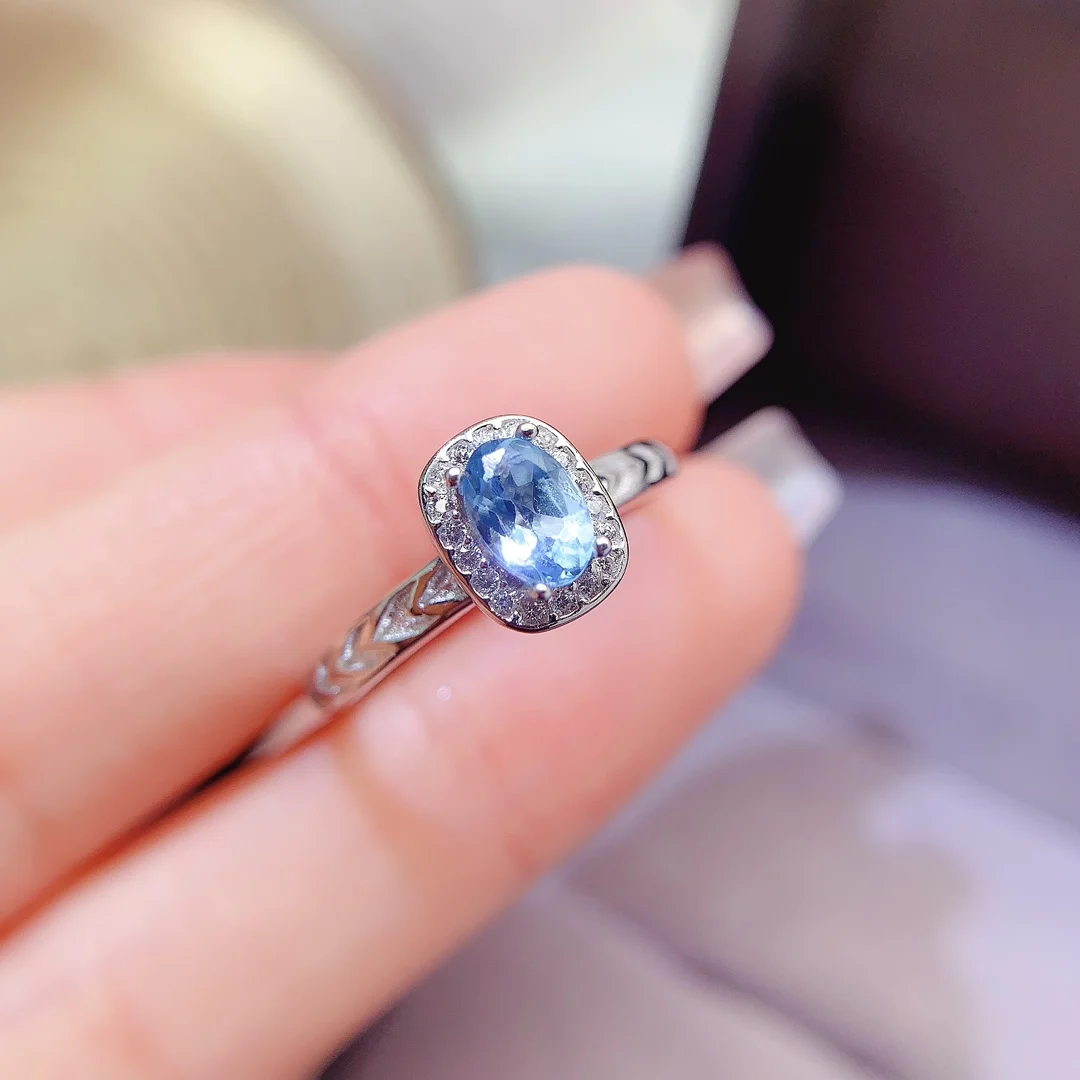 Natural Topaz Classic Halo Ring - view 2