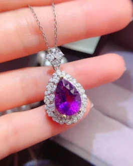 Natural Amethyst Teardrop Pendant