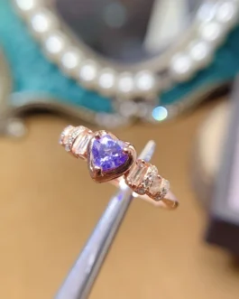 Natural Tanzanite Heart Ring