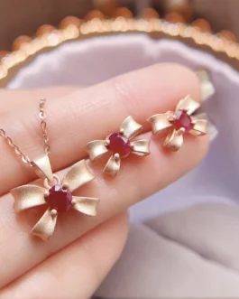 Natural Ruby Elegant Jewelry Set