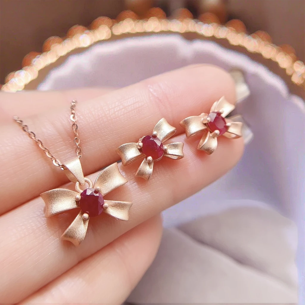 Natural Ruby Elegant Jewelry Set - view 1