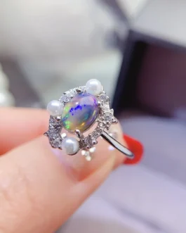 Opal Vintage Halo Ring