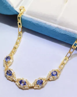 Natural Sapphire Vintage Gold Bracelet