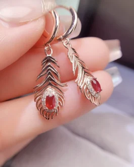 Natural Ruby Bloom Earrings