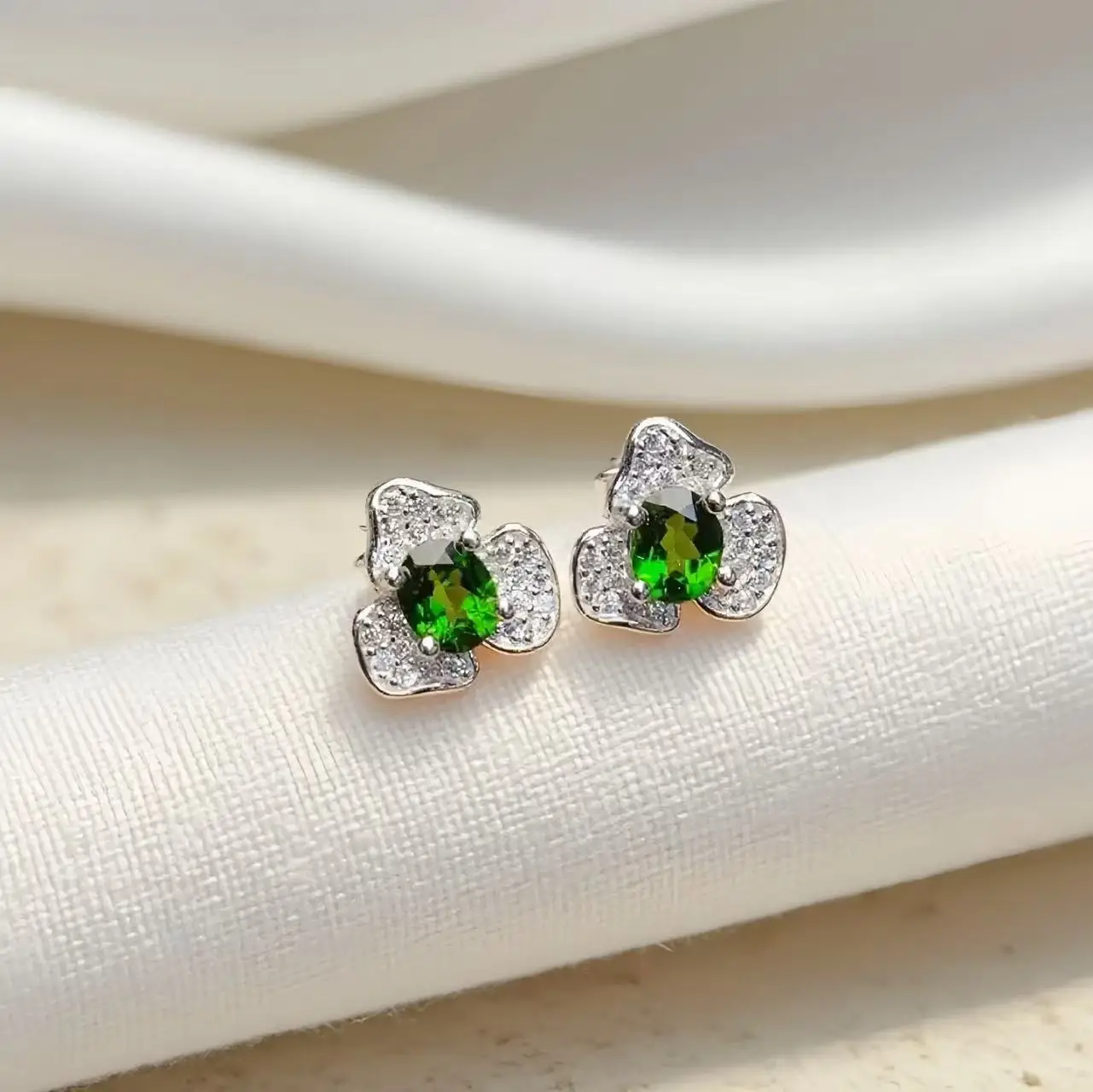Natural Topaz Wedding Stud Earrings - view 1
