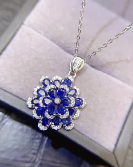 Natural Sapphire Cluster Pendant