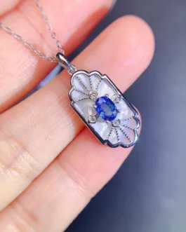 Natural Sapphire Shield Pendant