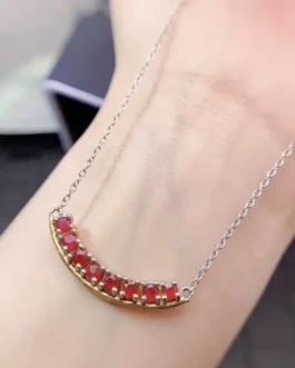 Natural Ruby Bar Pendant