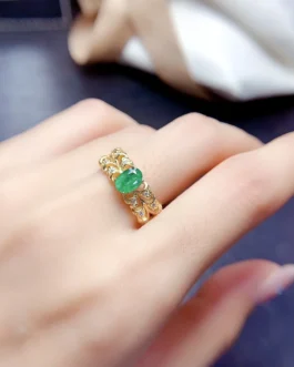Natural Emerald Openwork Band Ring