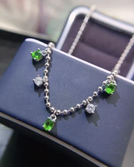 Natural Diopside Station Necklace