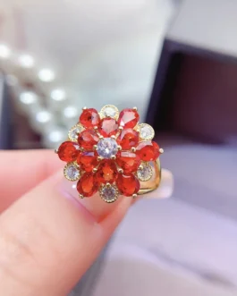 Natural Red Sapphire Gold Ring