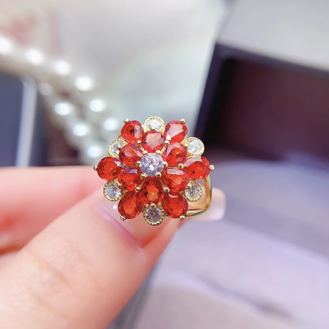 Natural Red Sapphire Gold Ring - view 1