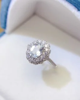 Natural Aquamarine Couple Band Ring