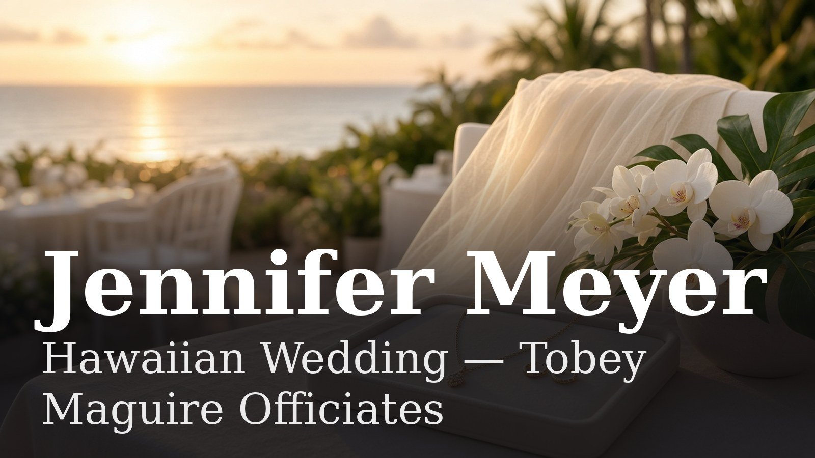 Read more about the article Jennifer Meyer Marries in Hawaii — Tobey Maguire Officiates