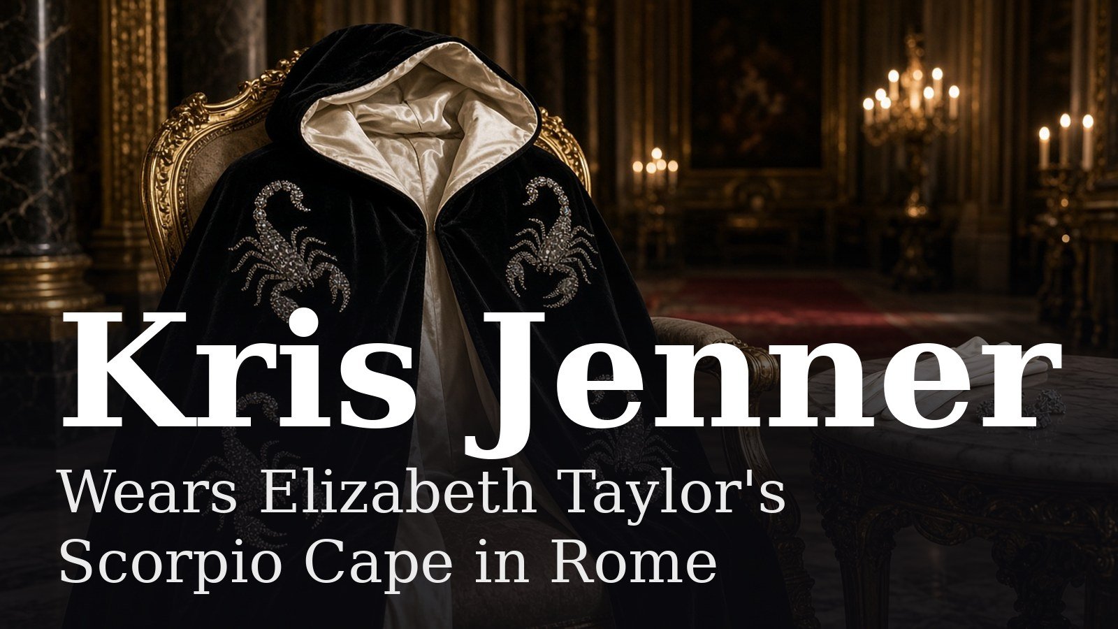 Read more about the article Kris Jenner Wears Elizabeth Taylor’s Scorpio Cape in Rome